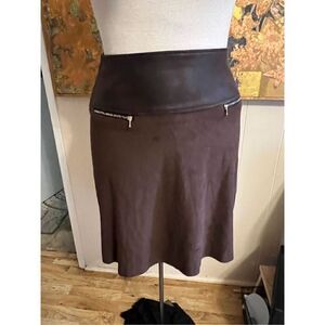 Armand Thiery Vegan Suede & Leather Mini Skirt Soft So Comfortable S/M